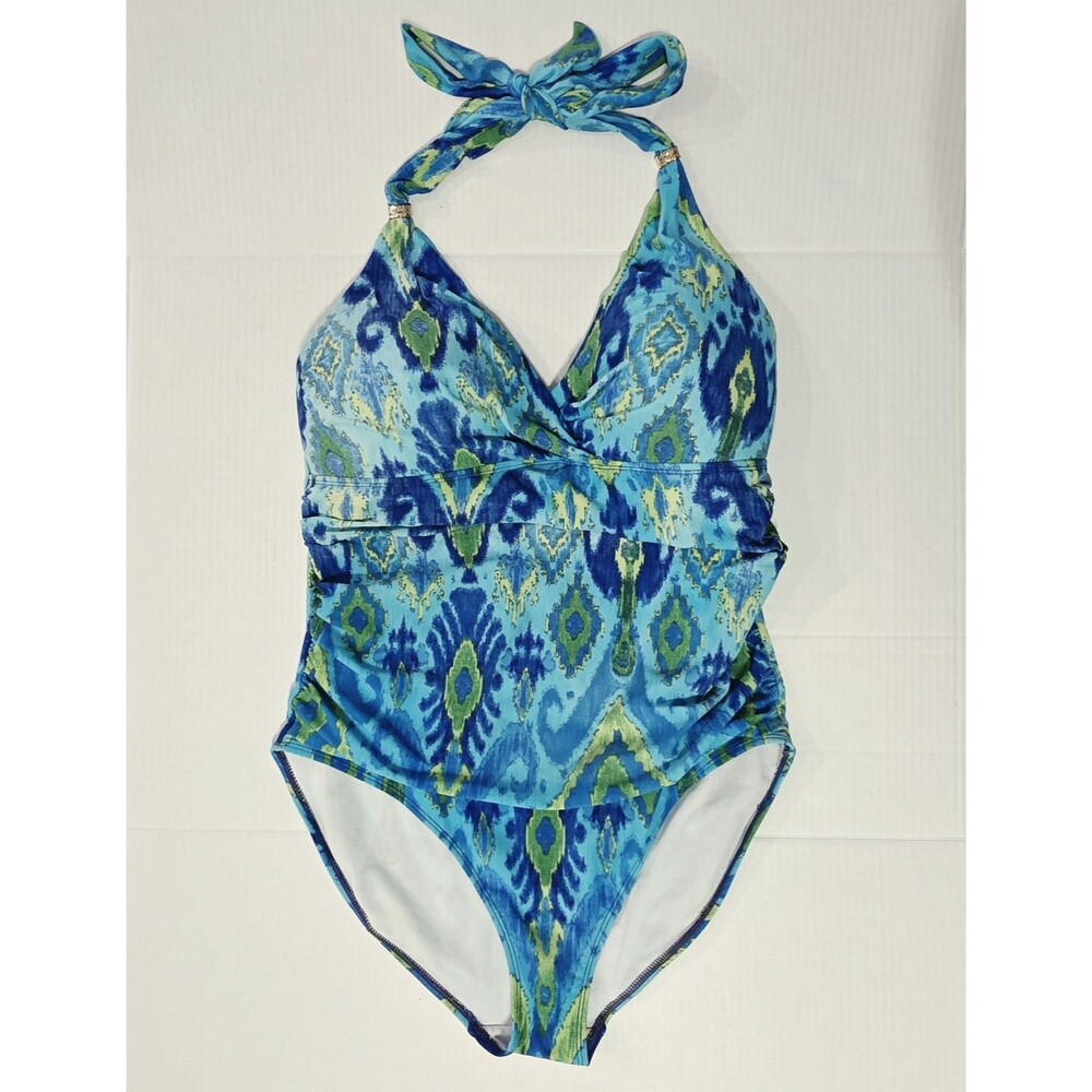 Lauren Ralph Lauren Slimming Swimsuit One Piece 12 Bathing Suit Tummy Control - Picture 2 of 7